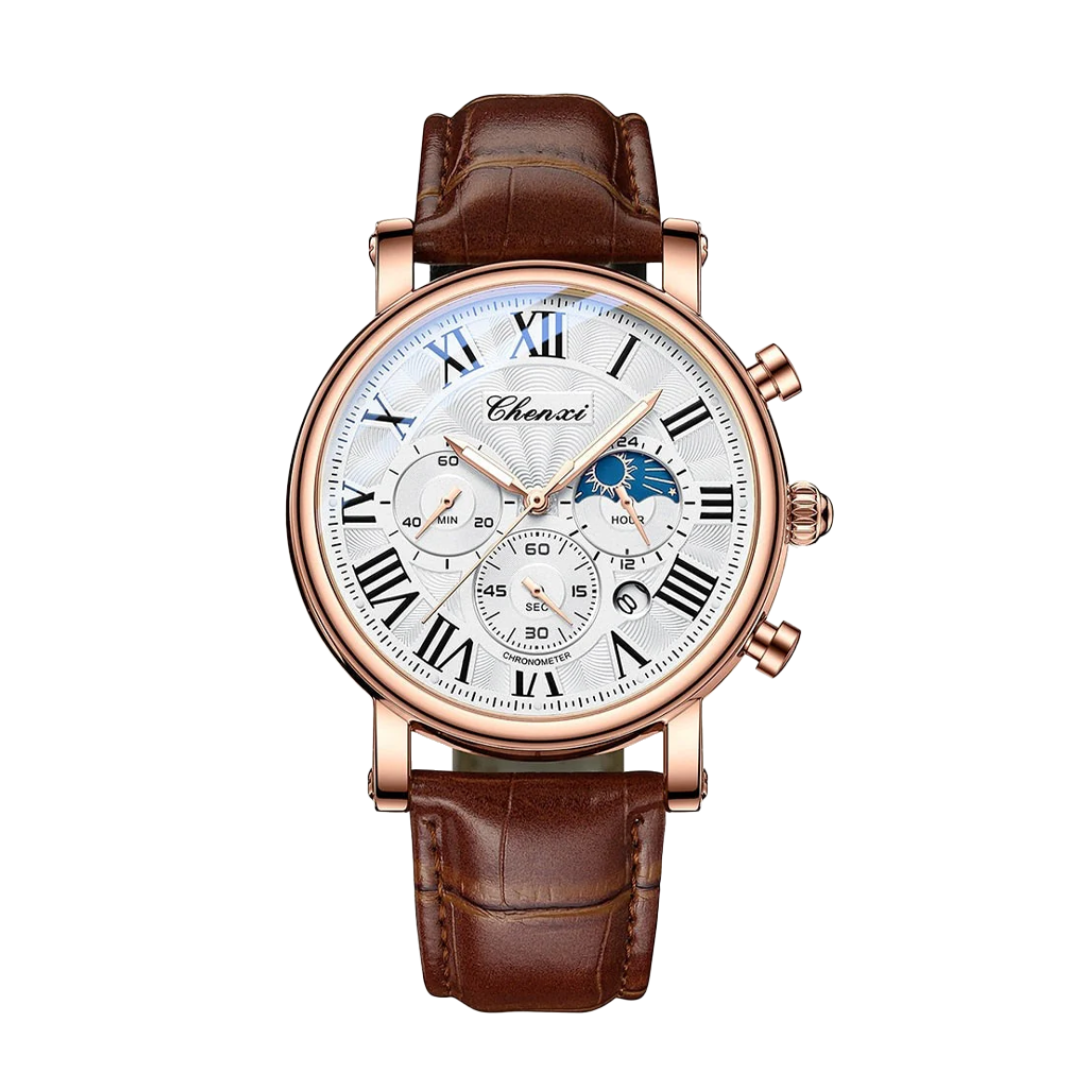 Gregory | Chrono Lunar Leather Watch | 44mm Thompson Watch