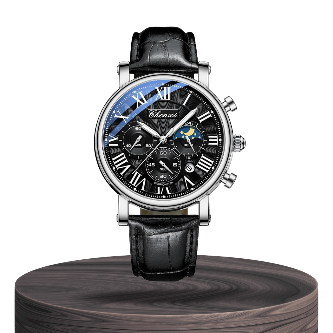 Gregory | Chrono Lunar Leather Watch | 44mm Thompson Watch