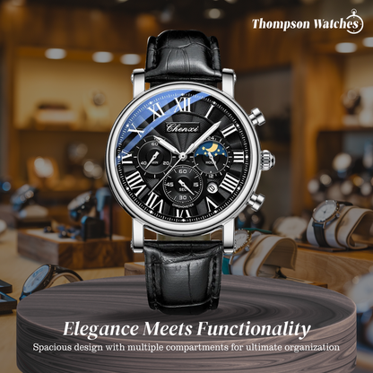 Gregory | Chrono Lunar Leather Watch | 44mm Thompson Watch