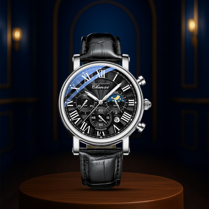 Gregory | Chrono Lunar Leather Watch | 44mm Thompson Watch